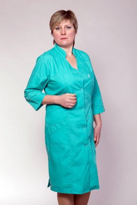 Медицинский халат женский "Health Life" батист зеленый 2115 2115 фото
