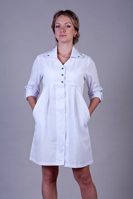 Медичний халат жіночий "Health Life" батист білий 2117 2117 фото