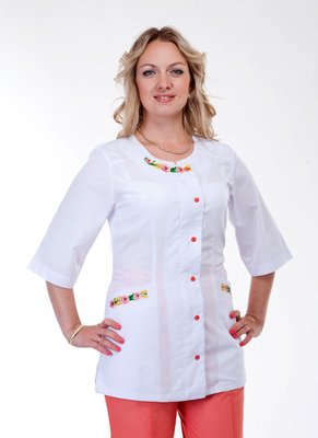 Медицинский костюм женский "Health Life" батист с вышивкой 2261 3020091 фото