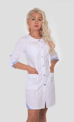 Медичний халат жіночий "Health Life" батист білий 21102 21102 фото