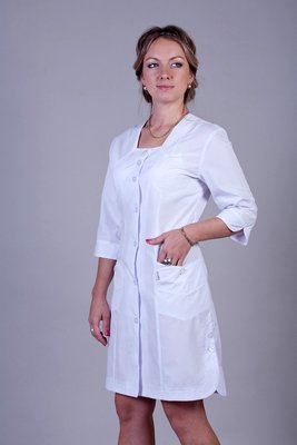 Медичний халат жіночий "Health Life" батист білий 2119 2119 фото