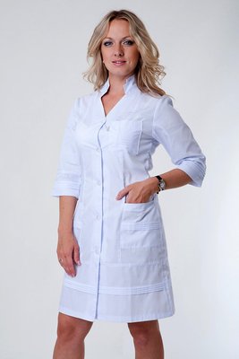 Медичний халат жіночий "Health Life" батист білий 2131 2131 фото