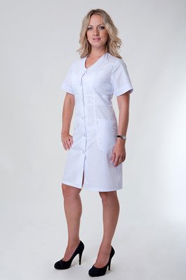 Медичний халат жіночий "Health Life" батист білий 2138 2138 фото