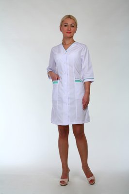 Медичний халат жіночий "Health Life" батист білий 2191 2191 фото