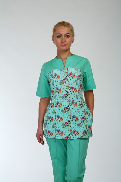 Медичний костюм жіночий "Health Life" кольоровий батист 22100 22100 фото