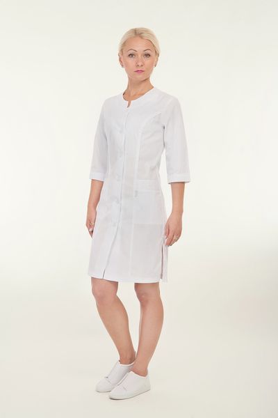 Медичний халат жіночий "Health Life" батист білий з вишивкою 2174 2174 фото