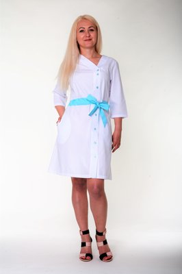 Медичний халат жіночий "Health Life" батист білий 21114 21114 фото