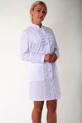 Медичний халат жіночий "Health Life" батист білий 21118 21118 фото