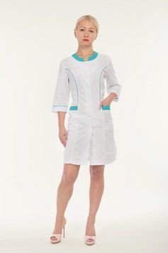 Медичний халат жіночий "Health Life" батист білий 2167 2167 фото