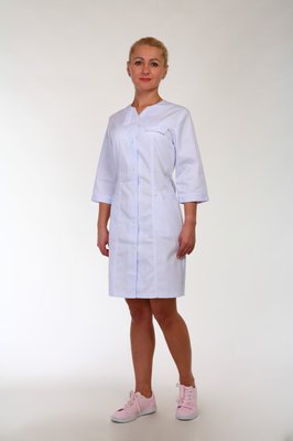 Медичний халат жіночий "Health Life" котон білий 3136 3136 фото