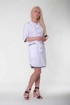 Медичний халат жіночий "Health Life" батист білий 21105 21105 фото