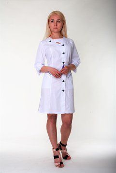 Медичний халат жіночий "Health Life" батист білий 21108 21108 фото