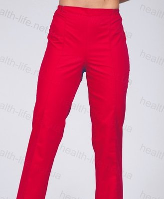 Медичні штани червоні "Health Life" котон 3606 фото